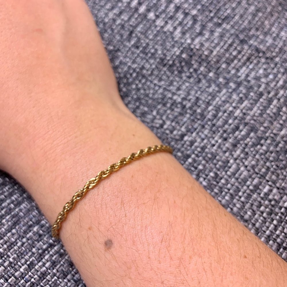 Gold Tone Rope Chain Bracelet